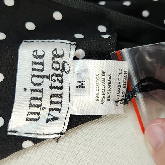 UNIQUE VINTAGE polka-dot swing dress - Picture 12 of 13